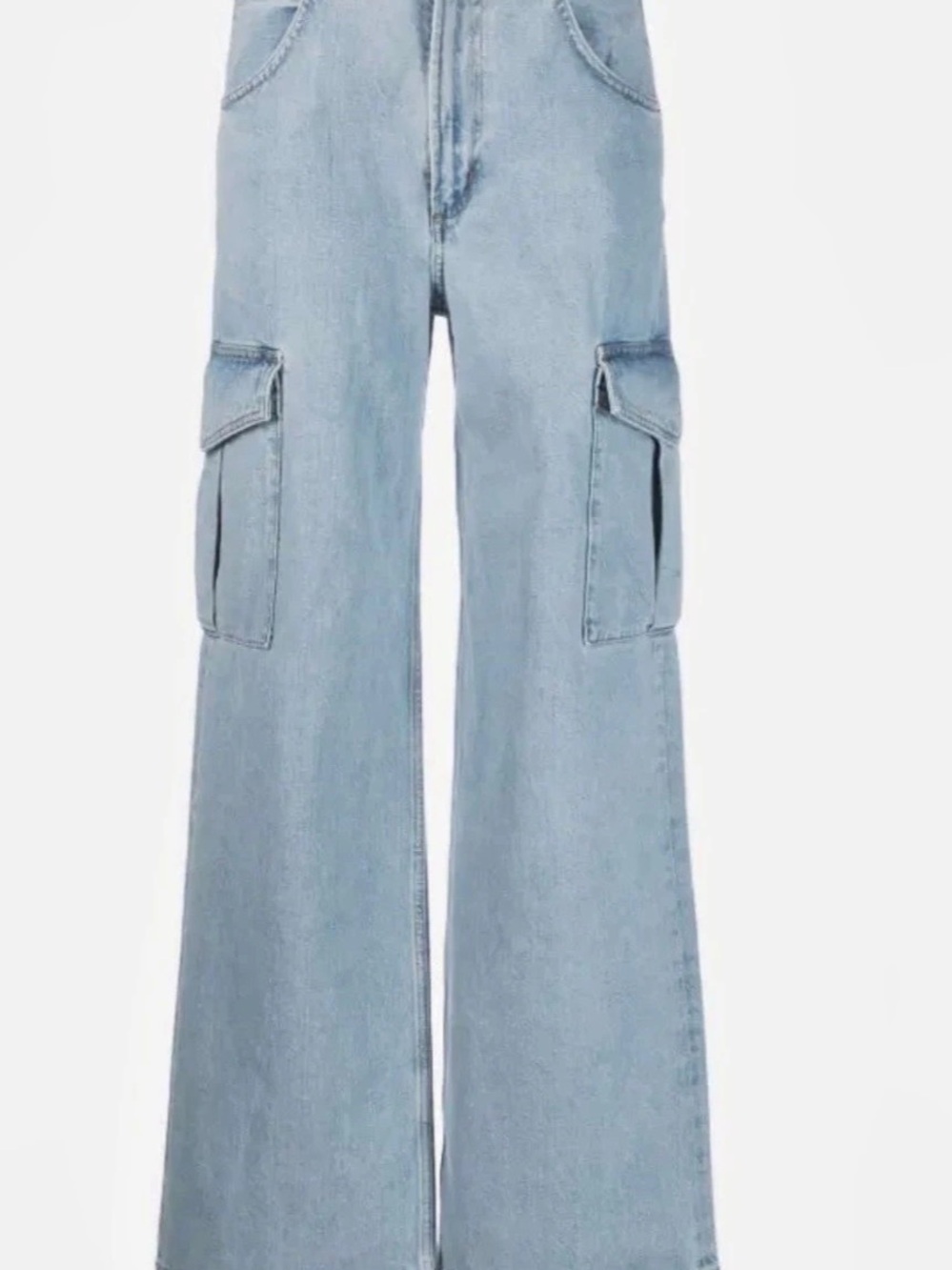 ACOLDE Minka Women's Wide Leg Cargo Jeans in Blue